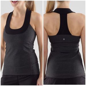 Lululemon Size 4 Scoop Neck Tank Top Coal Black Active Wear
